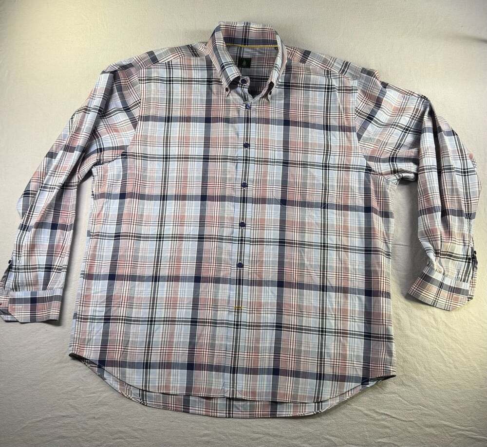 Robert Talbott Plaid Long Sleeve Button Down Shirt Size XL